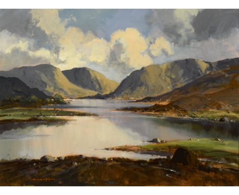 George K. Gillespie RUA (1924-1995) GLENVEAGH NATIONAL PARK, COUNTY DONEGAL oil on canvas signed lower left; inscribed with t