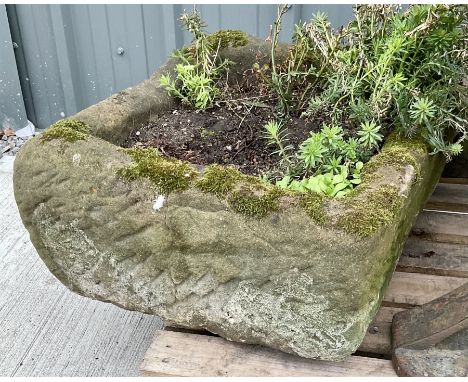 19th century rectangular sandstone trough Dimensions: Height:&nbsp;26cm&nbsp; Length/Width:&nbsp;56cm&nbsp; Depth/Diameter:&n