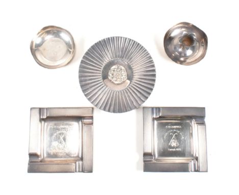 A collection of silver items. The item to include a hallmarked candle holder and matching trinket dish Hallmarked Birmingham 