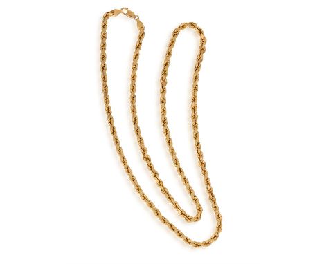 A GOLD NECKLACEOf rope-twist design, in 10K gold, length 66.5cm Condition Report:  Stamped 10K, BBB and 417Clasp closes secur