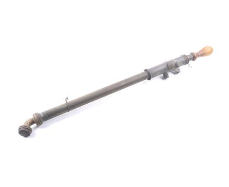 A vintage brass garden sprayer. No 7 'Mysto Florist Friend', with a turned wooden handle, L68cm