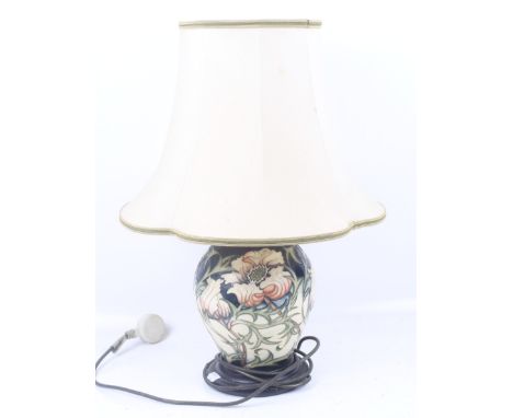 A Moorcroft Poppy pattern table lamp base. H25cm