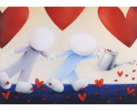 Doug Hyde (Bristol, born 1972) 'Love keeps growing', signed, limited edition print. Numbered 21/495, framed and glazed. 78cm 