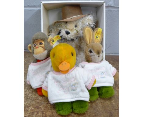 Three Steiff soft toys and a Chad Valley limited edition Teddy's Teddy bear