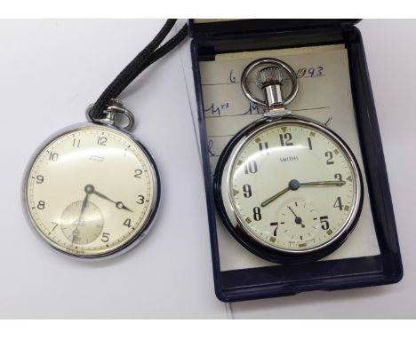 A Tissot pocket watch and a Smiths pocket watch