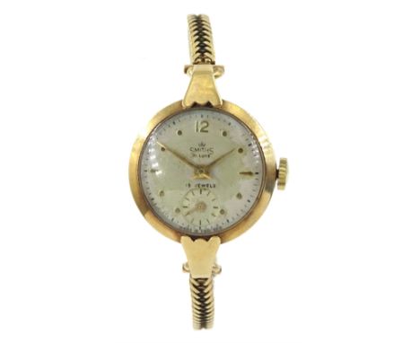 Smiths 9ct gold ladies manual wind bracelet wristwatch, hallmarked