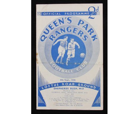 1936/1937 Queens Park Rangers v Torquay Utd Division 3 match programme 5 September 1936.  Fair-Good. 