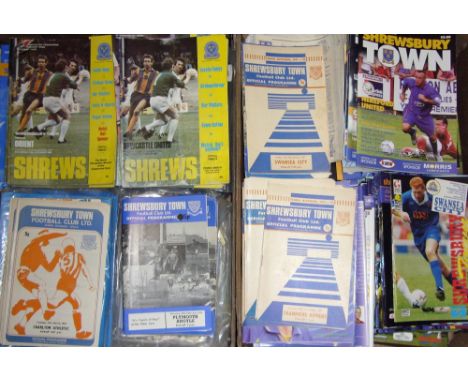 Shrewsbury Town Football Programme Selection from 1970s onwards includes homes and aways, some modern issues included, mixed 