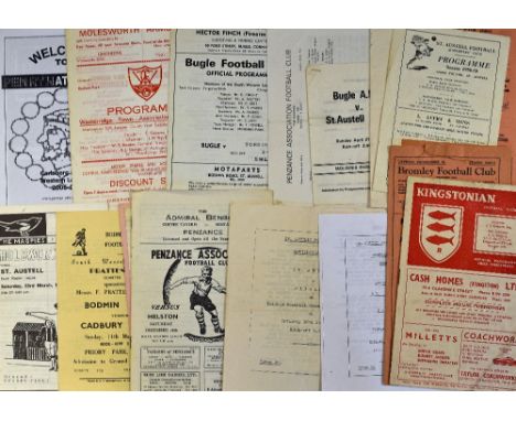 Non-League match programmes to include 1950/1951 Bromley v St. Austell (F), 1955/1956 Bodmin v St. Blazey, Kingstonian v St. 