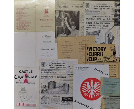 Currie Cup Football Ephemera to include 1946 Souvenir Programme with autographs, 1923 Dinner Menu, 1908 Smoking Concert ticke