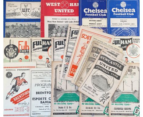 Selection of Mixed football programmes to include Fulham v Blackpool 1950/1951, v Plymouth Argyle, Luton Town, Everton, Linco