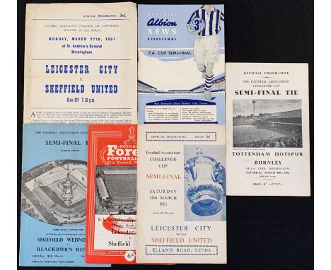 FA Cup semi-final match programmes 1959/1960 Sheffield Wednesday v Blackburn Rovers, Aston Villa v Wolverhampton Wanderers, 1