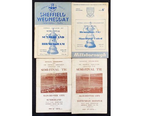 FA Cup semi-final, match programmes 1954/1955 Manchester City v Sunderland, 1955/1956 Manchester City v Tottenham Hotspur, Su