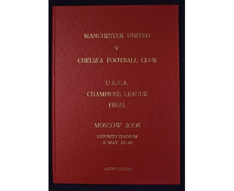2008 Champions League Final, limited edition, hardback version Manchester Utd v Chelsea football programme 21 May 2008 at Luz