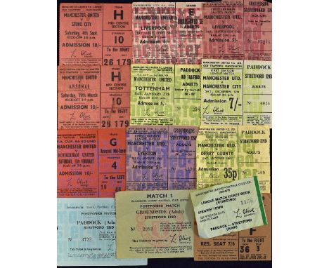 Manchester Utd home match tickets to include 1965/1966 Stoke City, Arsenal, Rotherham Utd (FAC), 1967/1968 Liverpool, Spurs (