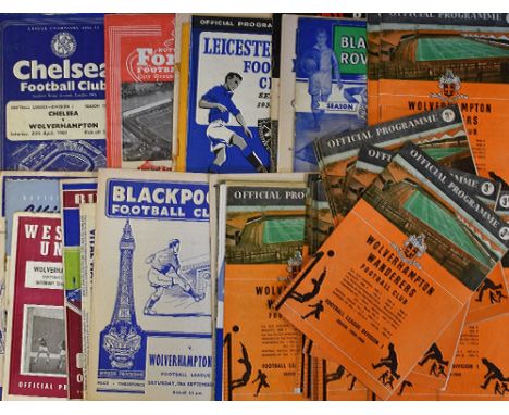 1959/1960 Wolverhampton Wanderers match programme collection to include homes (23) with Rest of Central League noted and away