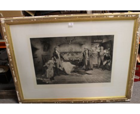 A LARGE FRAMED & GLAZED SIGNED VINTAGE JOHN A. LOMAX PRINT