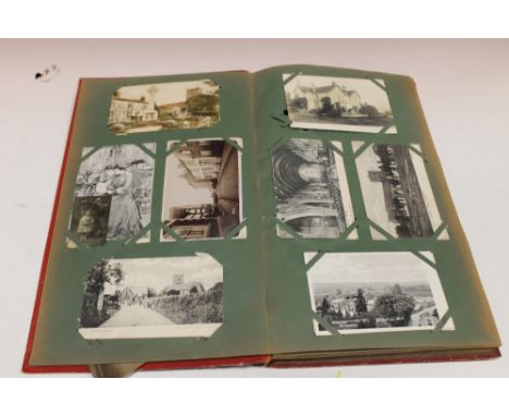 AN ALBUM OF VINTAGE POSTCARDS ETC INCLUDING LOCAL INTEREST