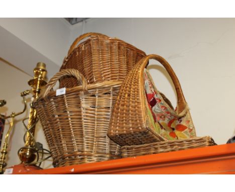 A SELECTION OF VINTAGE WICKER BASKETS