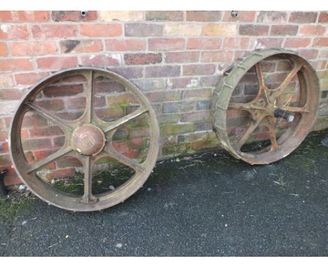 TWO LARGE VINTAGE MAMFORDS TRACTOR WHEELS