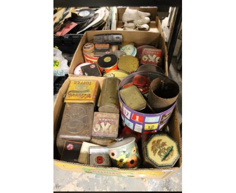 TWO BOXES OF ASSORTED VINTAGE TINS