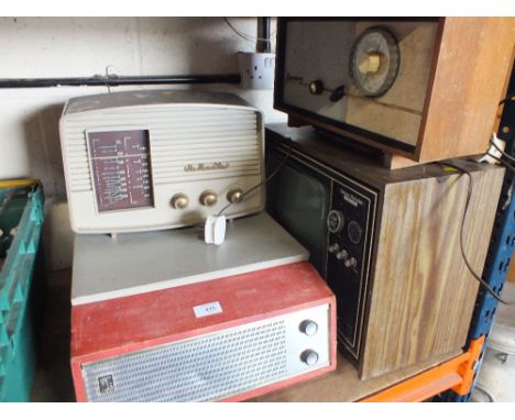 HIS MASTERS VOICE AND LUXURY VINTAGE RADIOS TOGETHER WITH A 1960S TV AND RECORD PLAYER