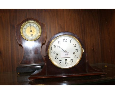 TWO VINTAGE MANTEL CLOCKS