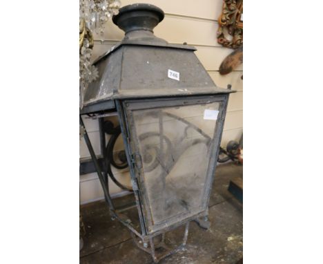 A lantern and wall bracket, W.36cm