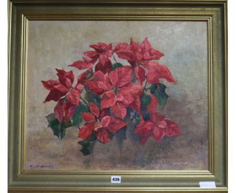 M. L. Bromleyoil on canvasPoinsettiassigned50 x 60cm.