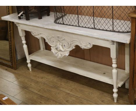 A painted console table, W.173cm