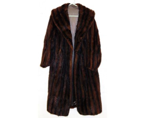 A vintage mink full length fur coat, silk lined.   On initial inspection some small 'pulls' to lining, no notable damage or o