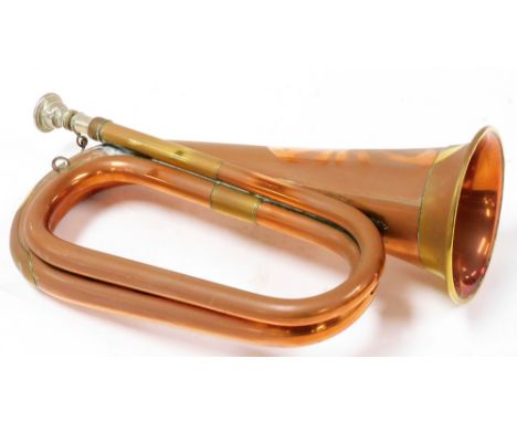 An A Higham copper and brass bugle.  