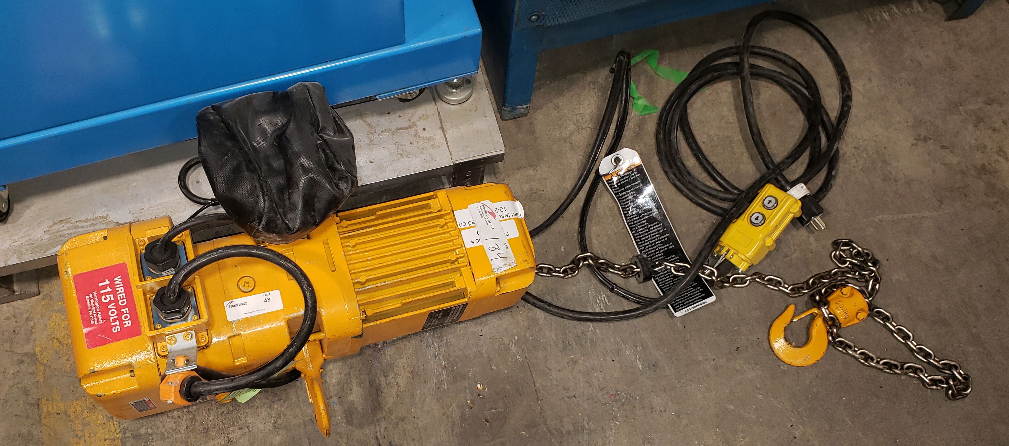 HARRINGTON 1/2 TON ELECTRIC HOIST with handheld control 500kg hook