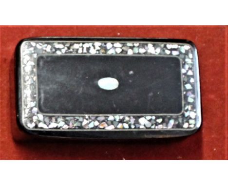 ladies vanity box - a decorative art deco lacquered papier-mâché decorative box with opalescent stones inset into the lid, ve