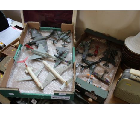 Two boxes of model aeroplanes