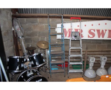 A metal step ladder 