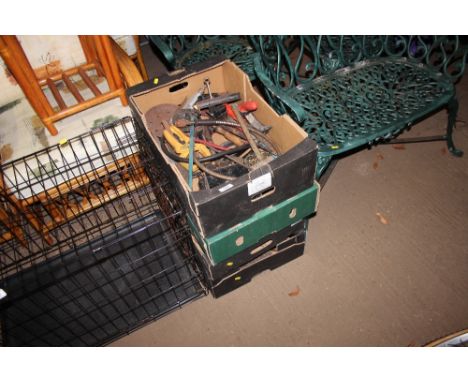 Four boxes of various tools