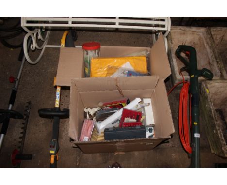 Two boxes of various tools etc. 