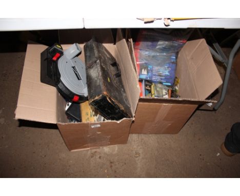 Two boxes of various tools etc. 