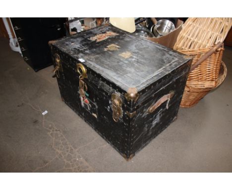 A brass bound trunk