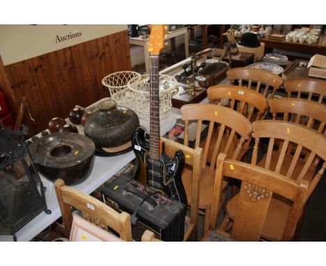 A Burns guitar together with a Box amplifier