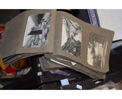 Two albums containing various picture postcards, most appear black and white topographicall with some portrait etc