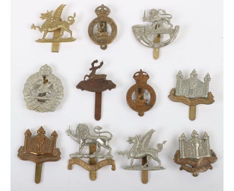 Selection of British Army Territorials Cap Badges, including Cambridgeshire regiment, Hertfordshire regiment, Herefordshire, 