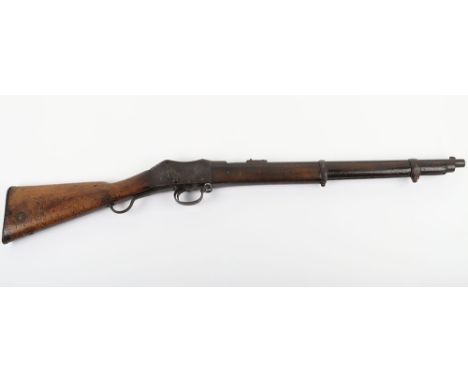 .450” Martini Henry Carbine, barrel cut for drill purposes and now welded closed, extensive government stamps at breech, gove