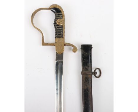 German Army Officers Sword by Clemen & Jung Solingen, being a peace pattern dove head sword with oakleaves engraved to the la