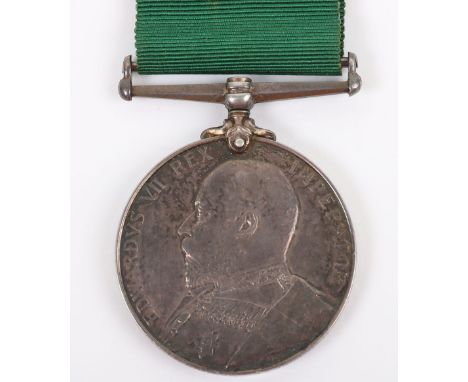 Edwardian Volunteer Long Service Medal to the Tynemouth Royal Garrison Artillery Volunteers, Volunteer Long Service medal EVI