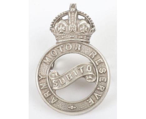 Rare Army Motor Reserve Officers Cap Badge, fine white metal officers example with lug fittings to the reverse. 