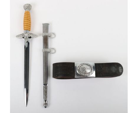 WW2 German 2nd Pattern Luftwaffe Dress Dagger by SMF Solingen, dagger with damaged orange celluloid grip, aluminium pommel wi