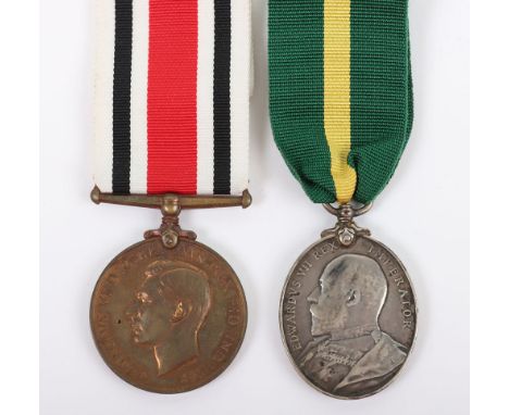 An Unusual Double Long Service Pair of Medals, Territorial Force Efficiency medal EVII, “184 SJT: E. REED 5/DURHAM L.I.”, Spe