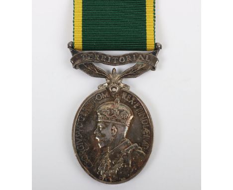 George V Efficiency Medal to the 6th Northumberland Fusiliers, medal with Territorial suspender, “4258646 FSR. J.W. URWIN 6 –